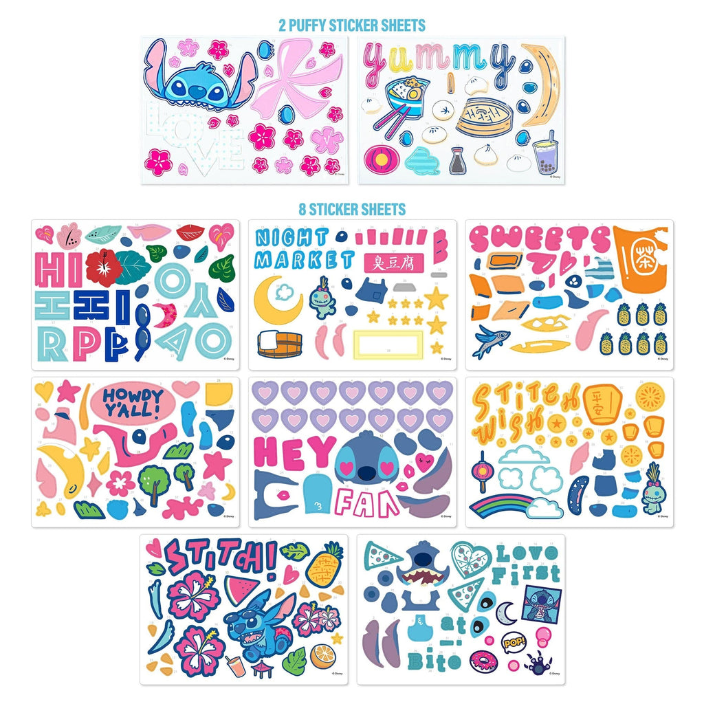 Disney Stitch Sticker By Number Portfolio Set - Creative Kids Crafts Kit