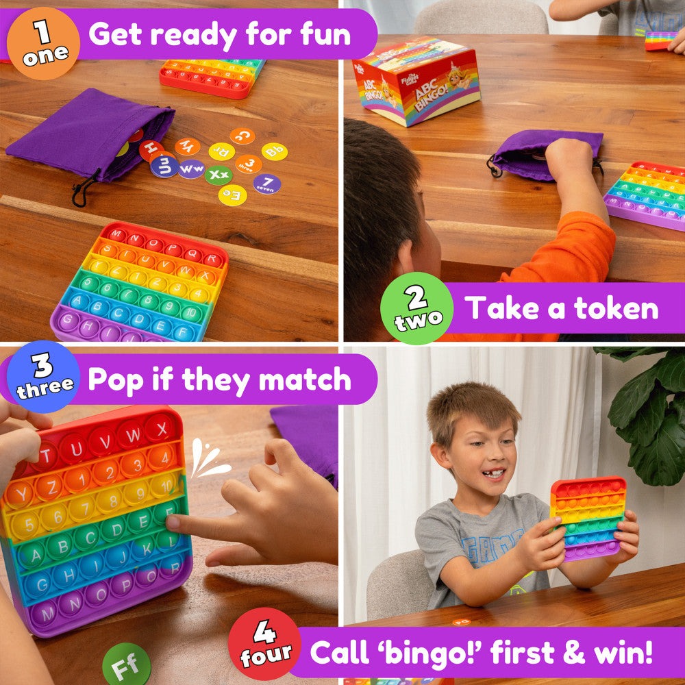 The Fidget Game ABC Bingo Educational Popping Mat Set