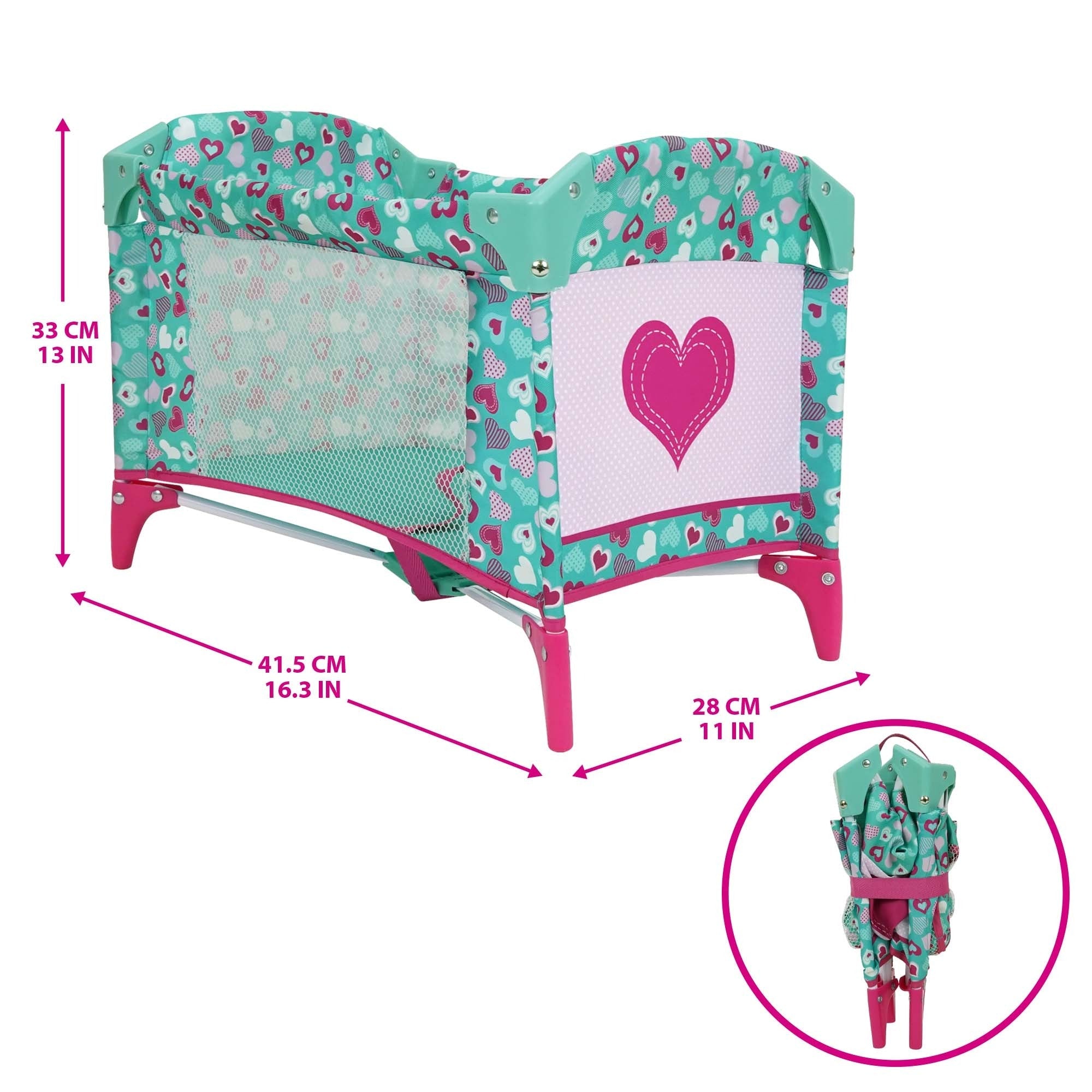 509 Crew Mint Heart Dream N' Fun Doll Play Yard