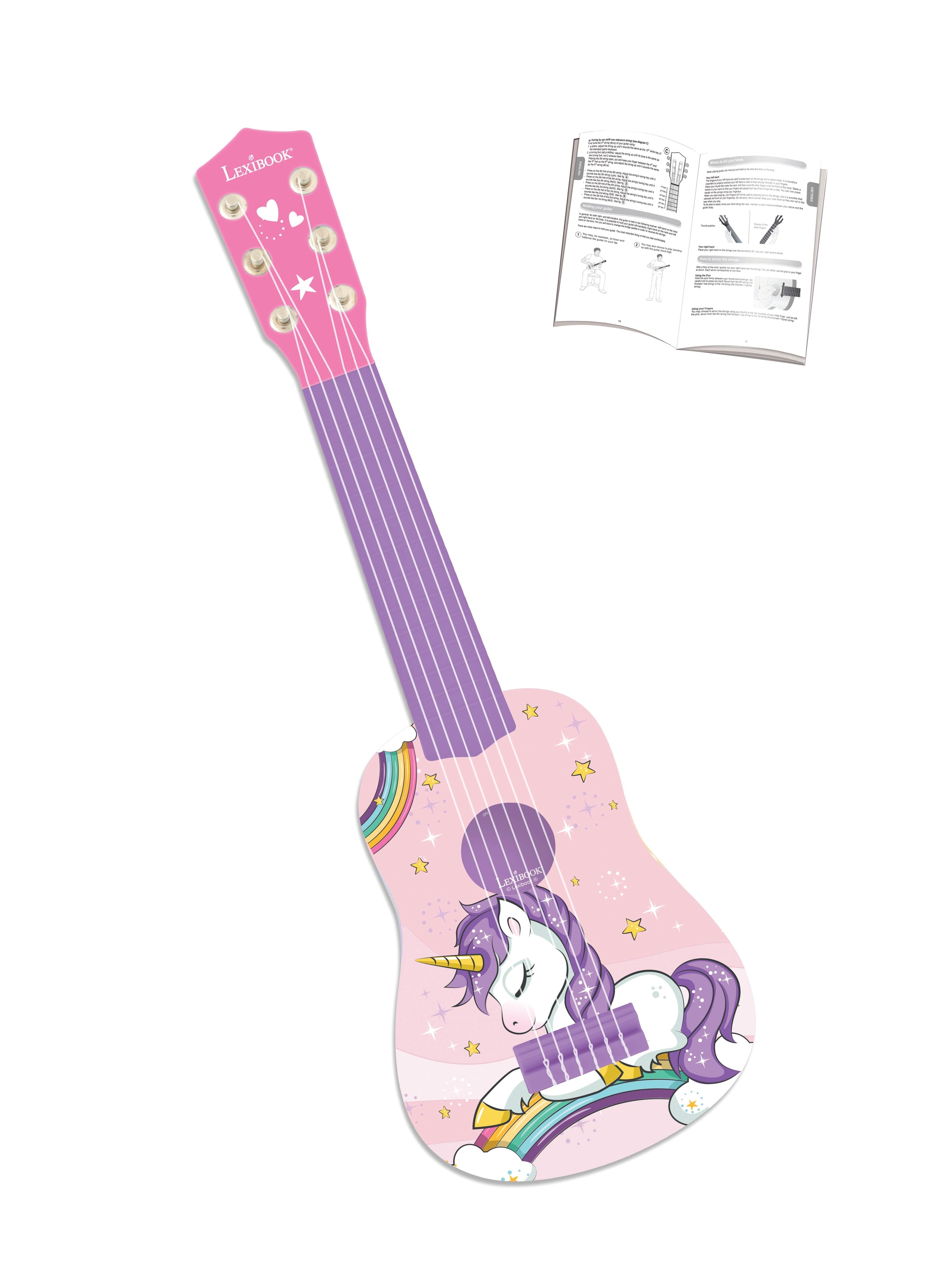 LEXIBOOK Unicorn-Themed My First Guitar 21"/53 cm