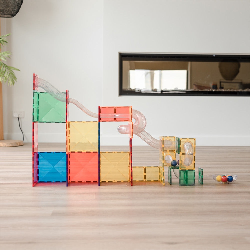 Connetix Rainbow Ball Run Magnetic Tiles Expansion Pack - 66 Pieces