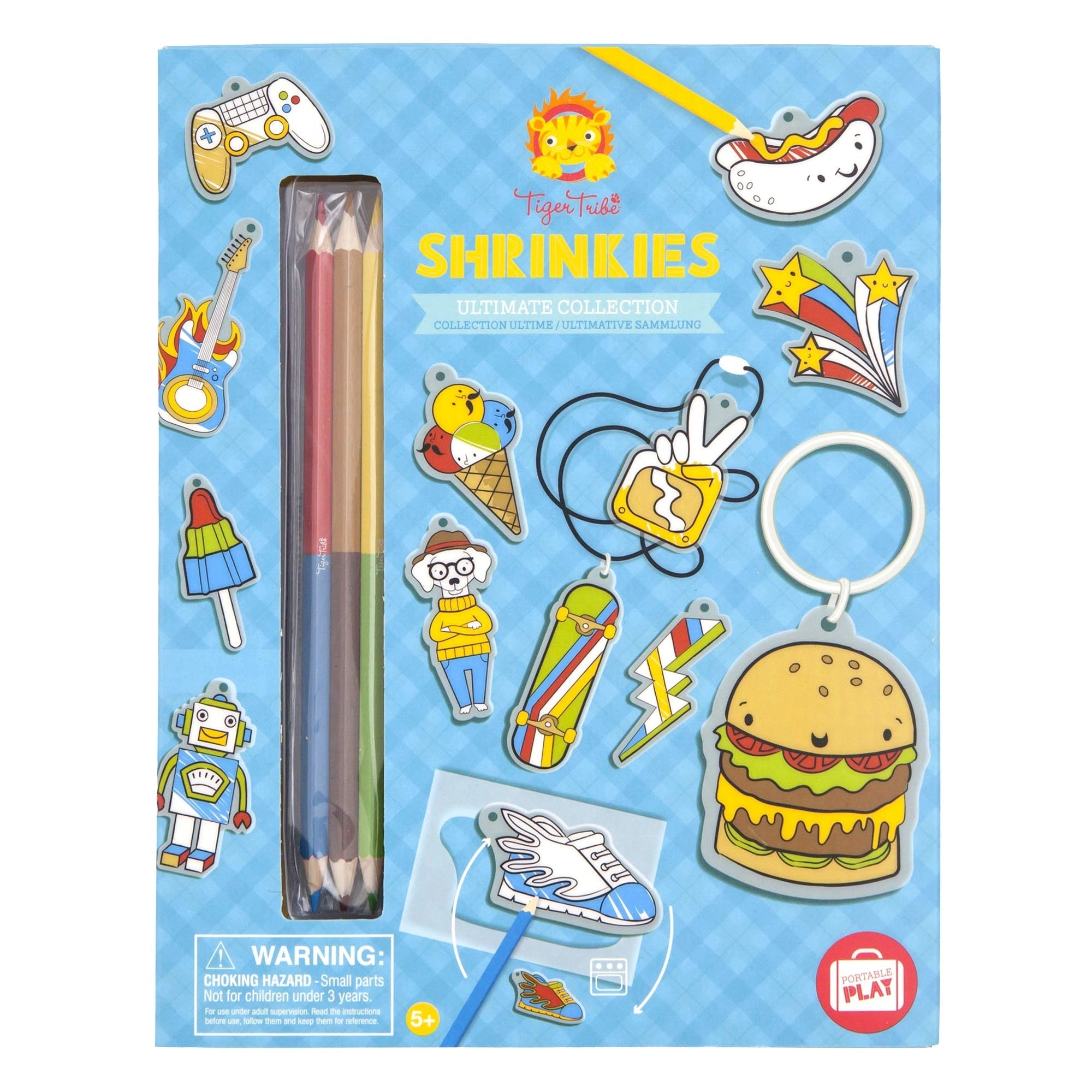 Tiger Tribe Shrinkies Ultimate Collection Craft Kit for Jewelry & Keychains, Ages 5-9