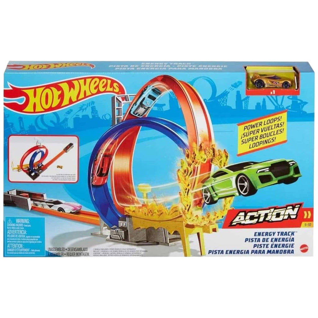 Hot Wheels Energy Track Launcher Set With Double Loops
