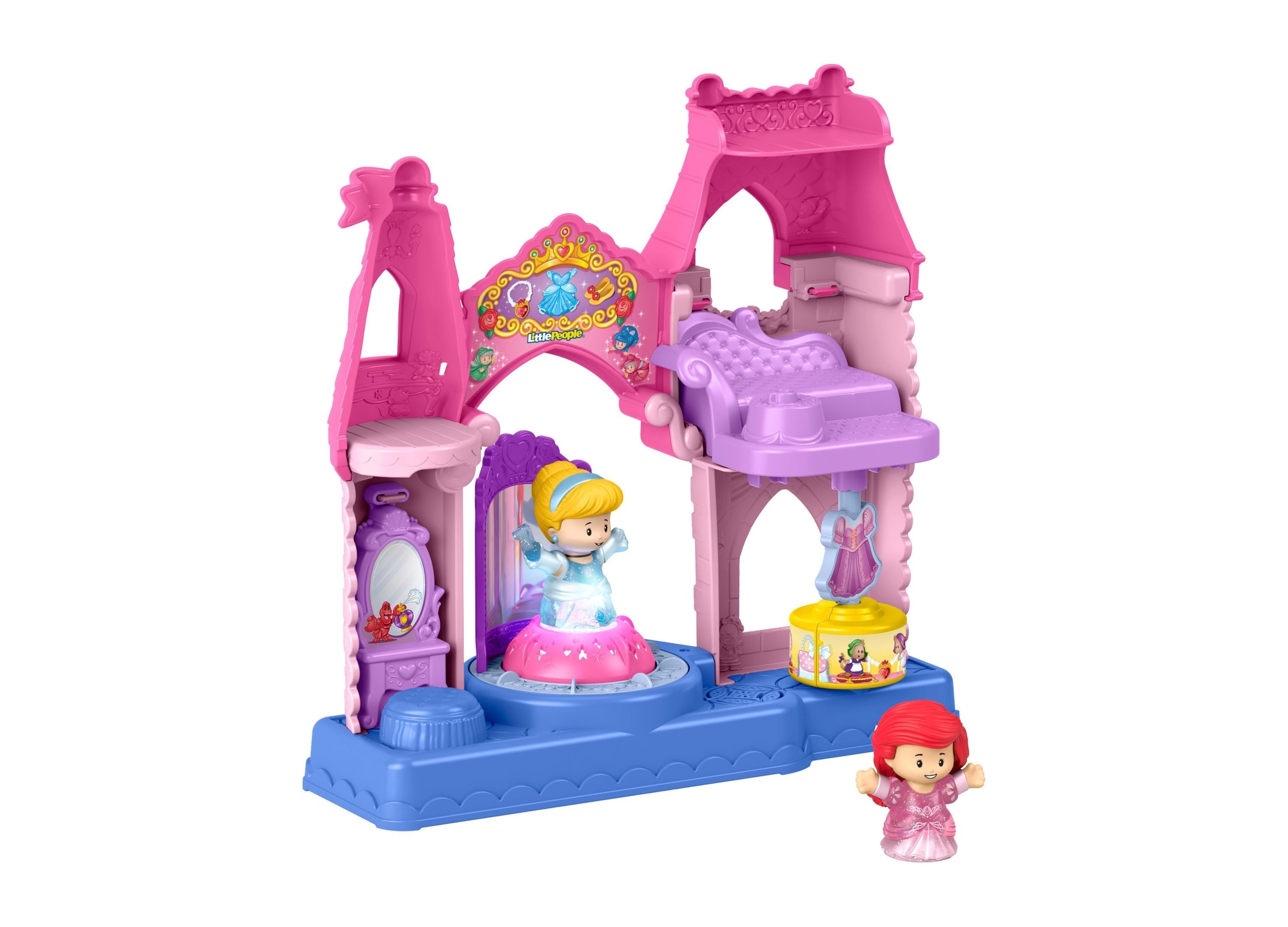Fisher-Price Disney Princess Cinderella & Ariel Shimmer & Glow Dress Shop Light-Up 2-Piece Playset
