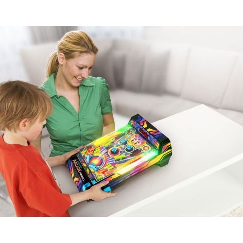 Neon Series Electronic Arcade Pinball Game with LED Lights and Vibrating Bumpers
