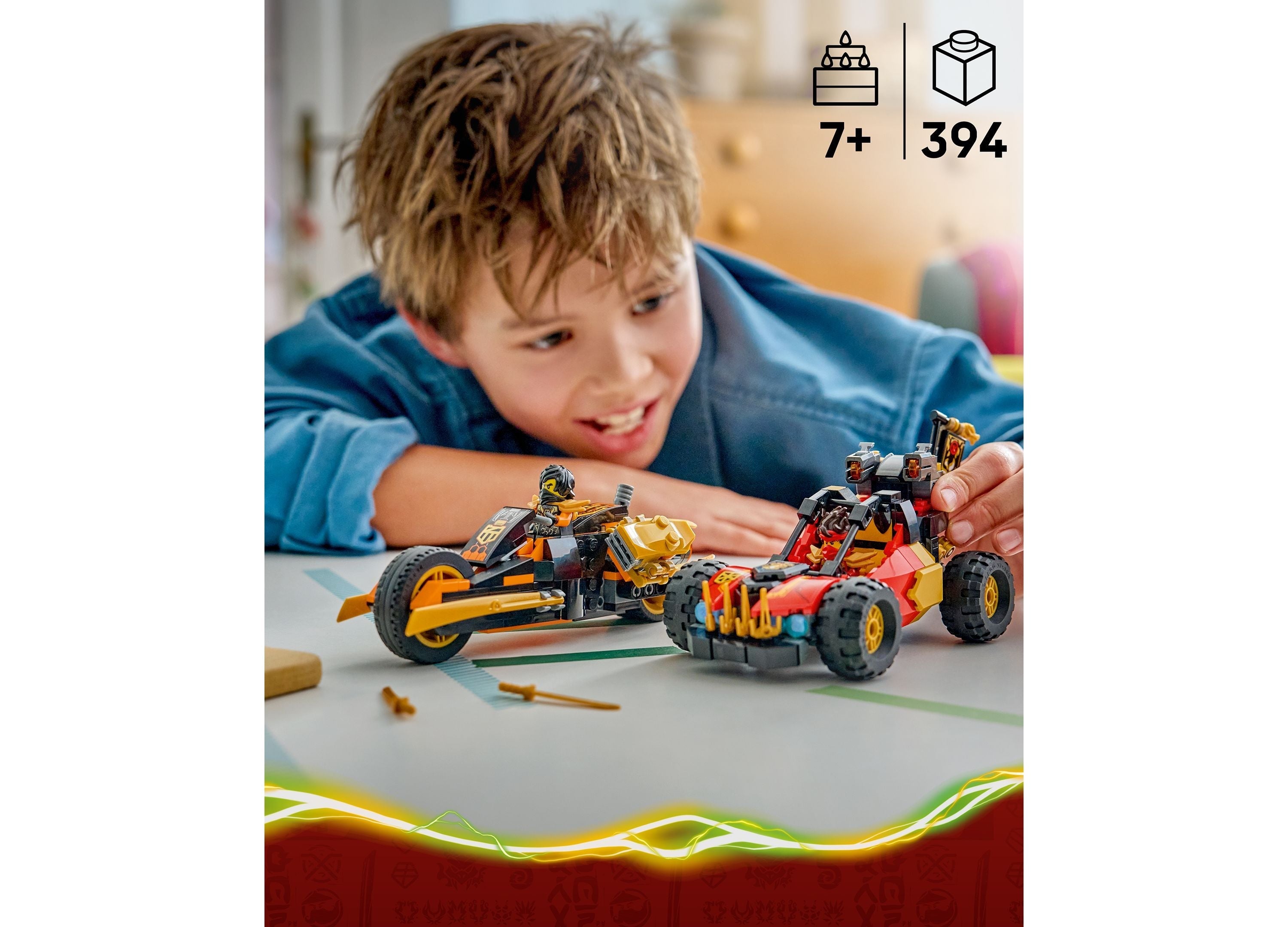 LEGO NINJAGO Kai and Cole's Combiner Vehicles 394-Piece Building Set
