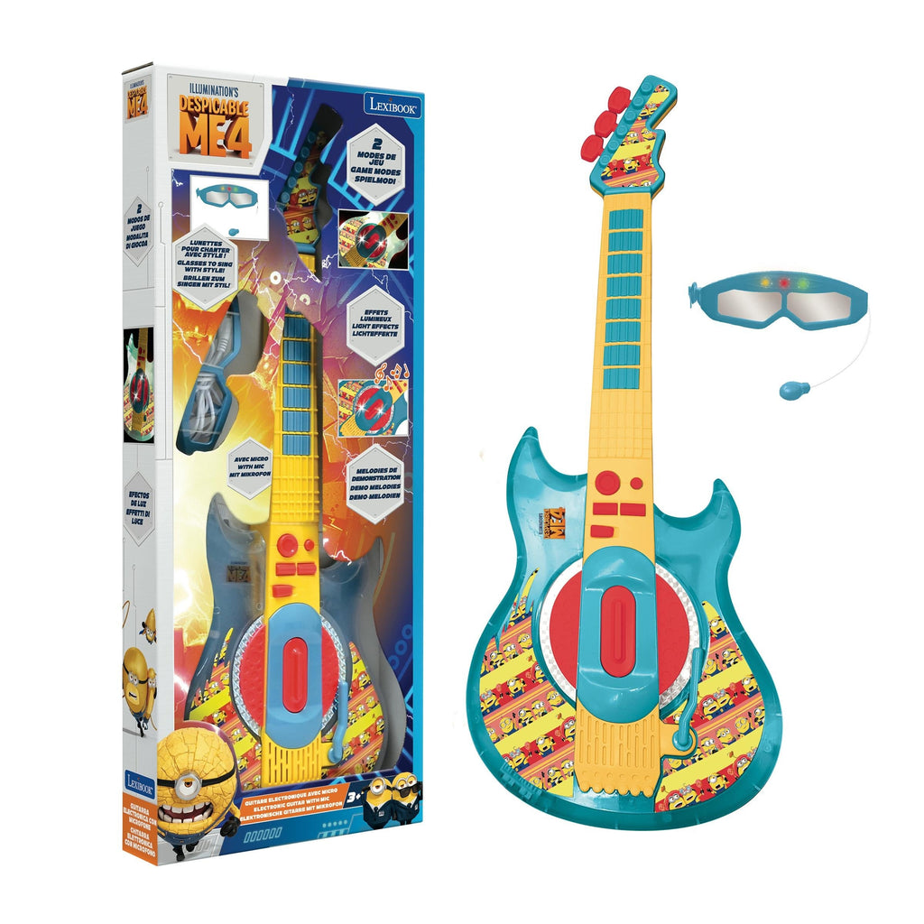 Minions Mania Electronic Lighting Guitar with Microphone