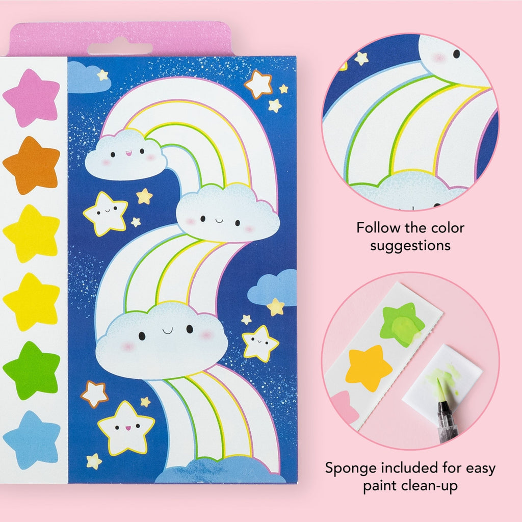 Tiger Tribe Paint-A-Picture Unicorn Skies Mess-Free Watercolor Art Set With 16 Pages