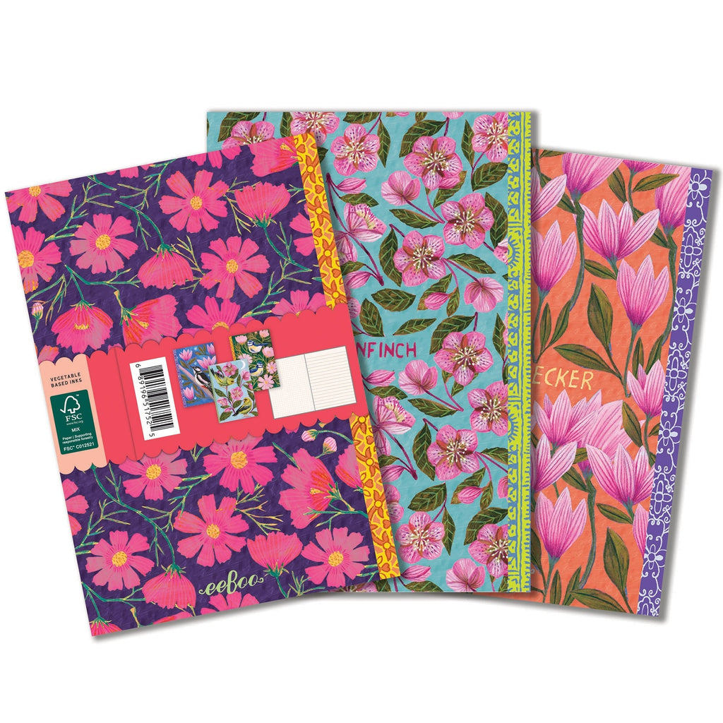 Eeboo Piece & Love Birds Notebook Set With 3 Journals