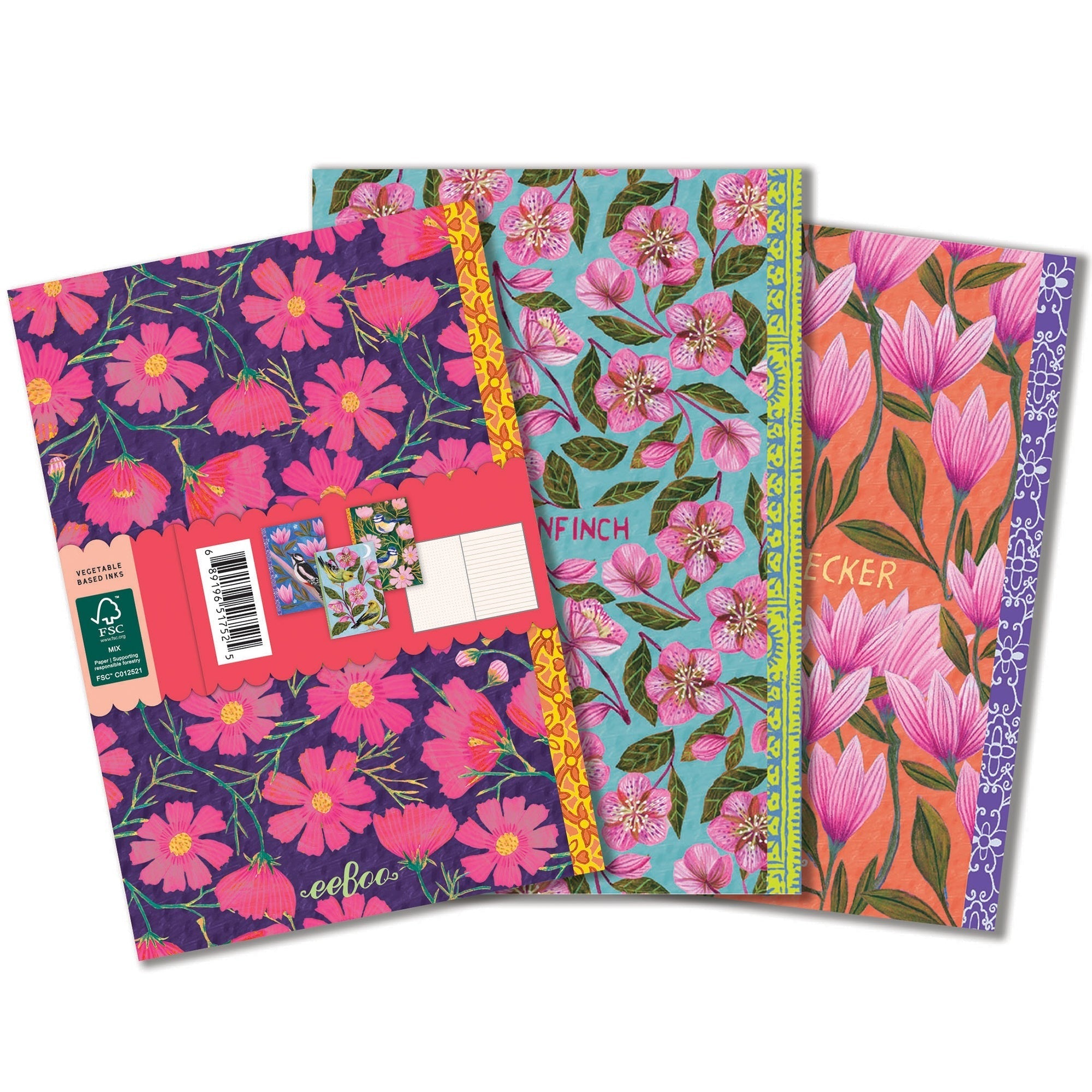 Eeboo Piece & Love Birds Notebook Set With 3 Journals