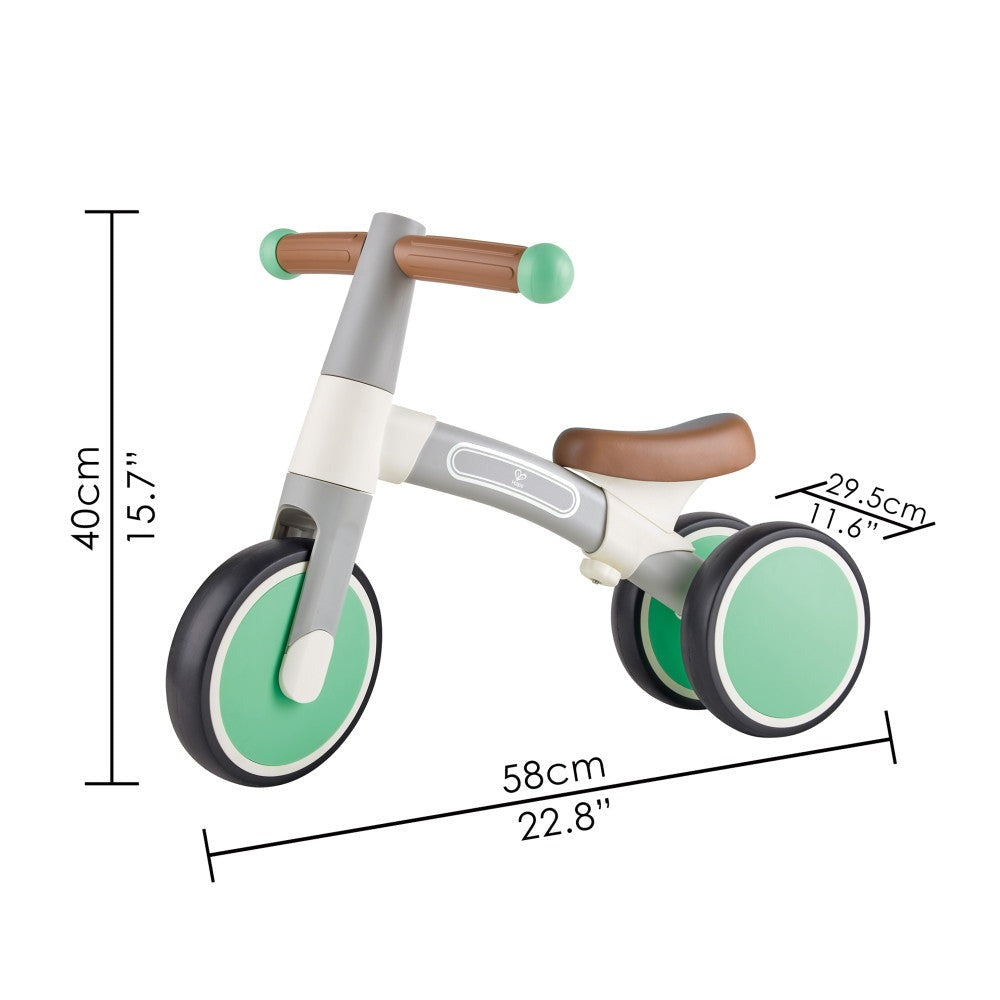Hape - First Ride Balance Bike - Light Green - Lightweight 3 Wheeled Tricycle