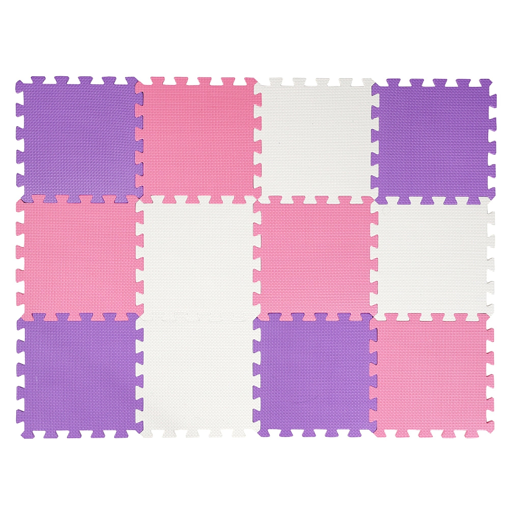 Easy Playhouse 12-Piece Soft Foam Interlocking Floor Tiles Play Mat For Babies And Toddlers