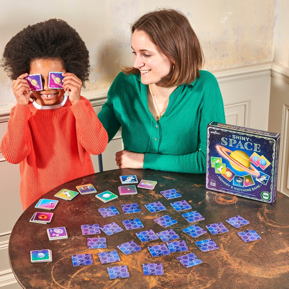 eeBoo Shiny Space Memory & Matching Game for Kids Ages 5+