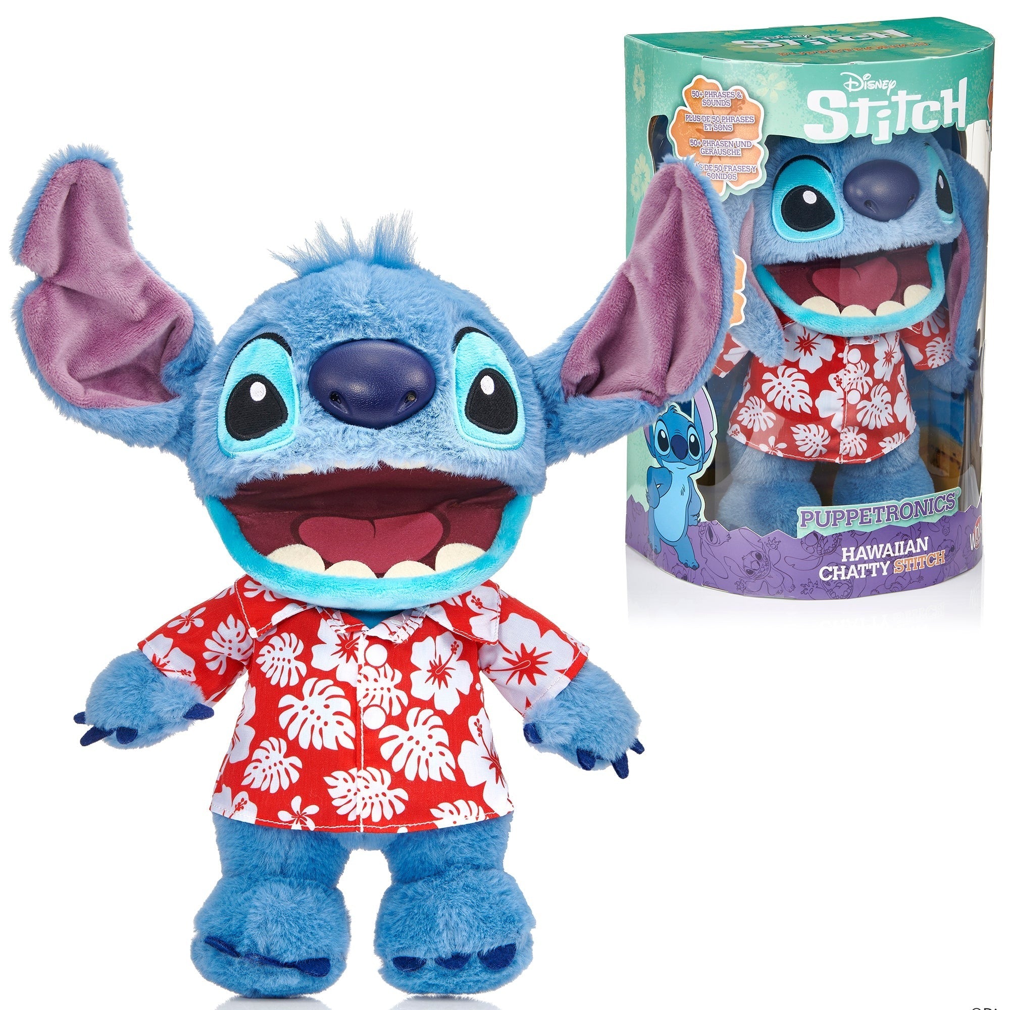 WOW! Stuff Disney Hawaiian Chatty Stitch Deluxe Puppetronic With Over 50 Sounds