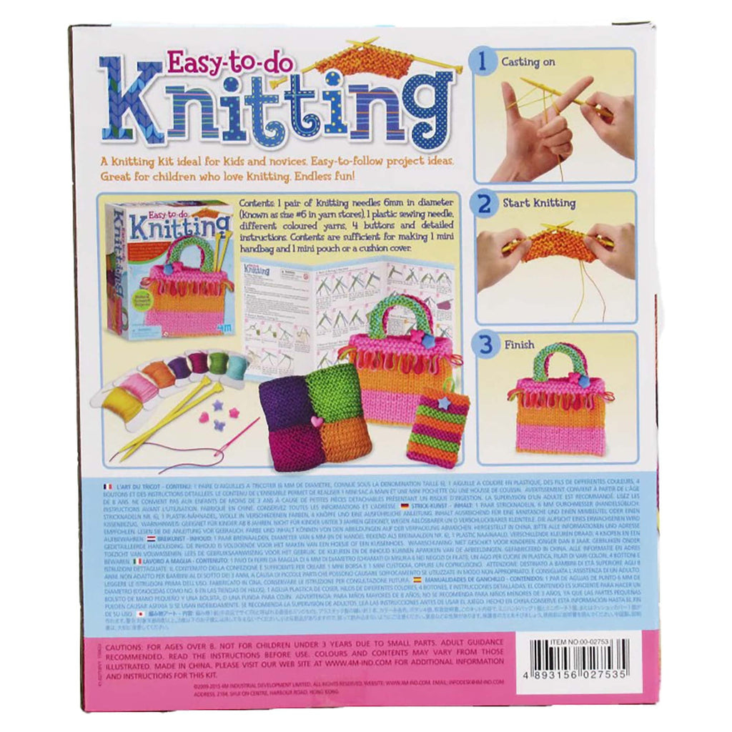 4M Easy To Do Knitting Kit With Yarn And Needles