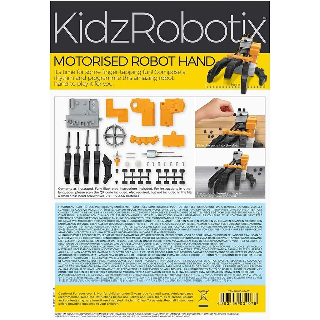 KidzRobotix Motorized Robot Hand STEM Building Kit