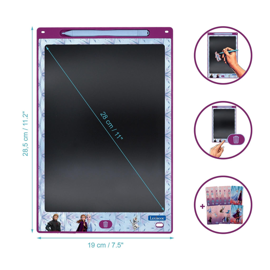 ArtZone Multicolor 11'' E-Ink Learning Tablet with Stencils - Frozen Theme