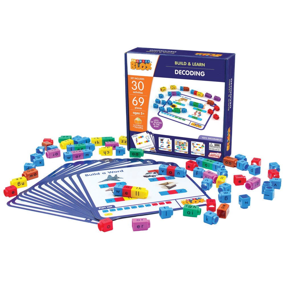 Junior Learning Rainbow Phonics Blox - Decoding Phase 3 - Educational Toy for Ages 5+