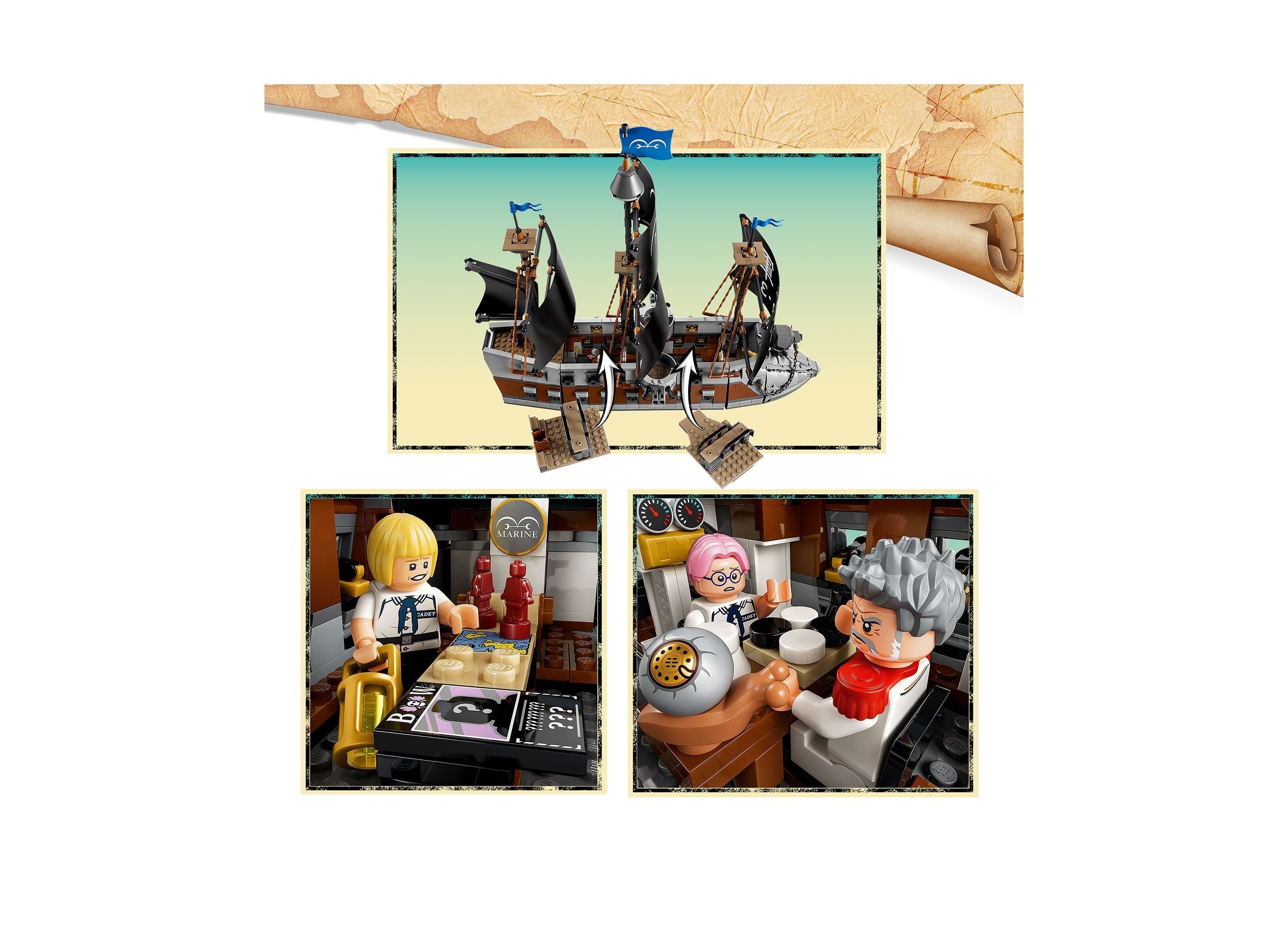 LEGO One Piece Garp's Marine Battleship 1,705-Piece Building Set