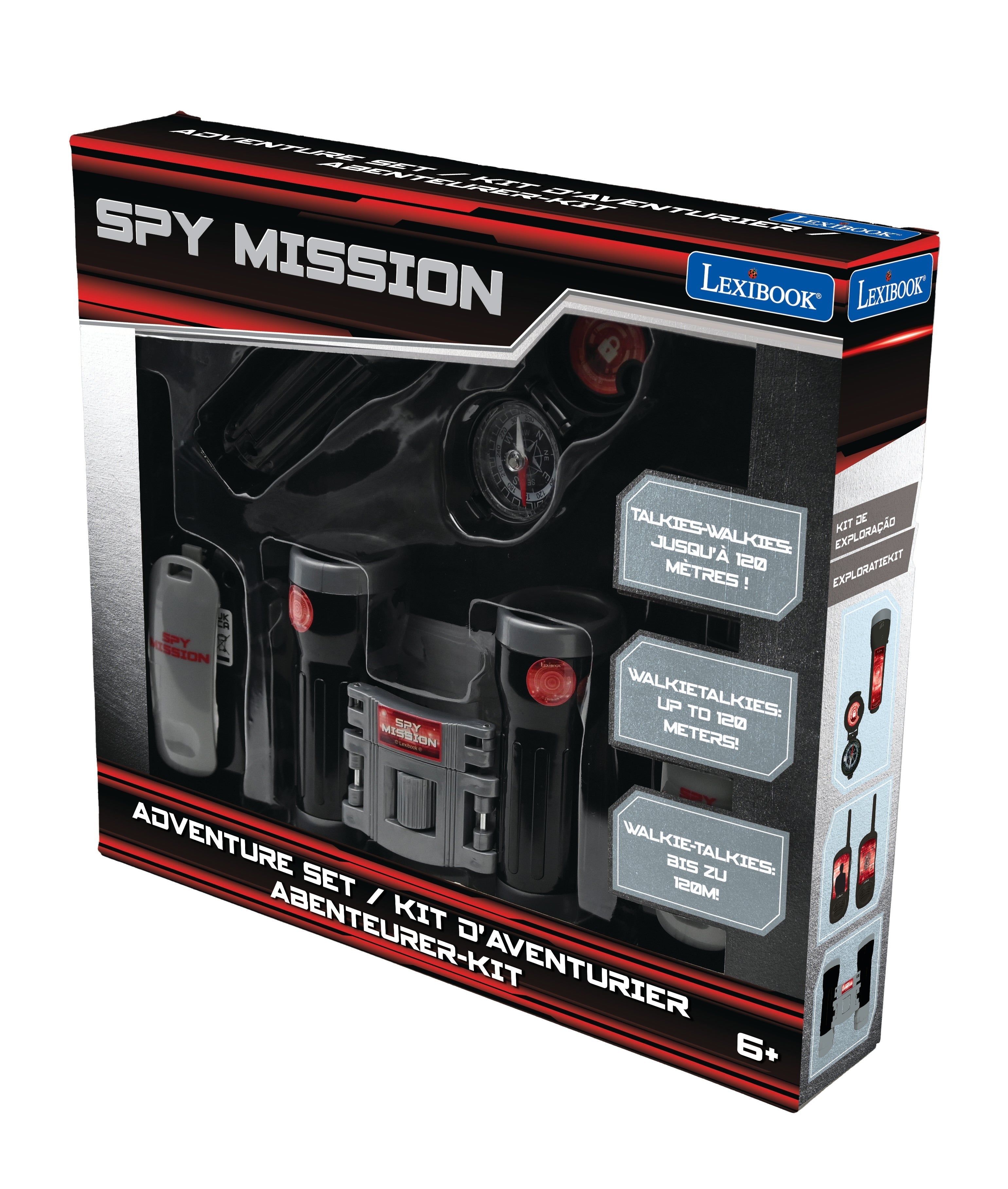 Lexibook Ultimate Spy Walkie Talkies Adventure Set with Binoculars and Torch
