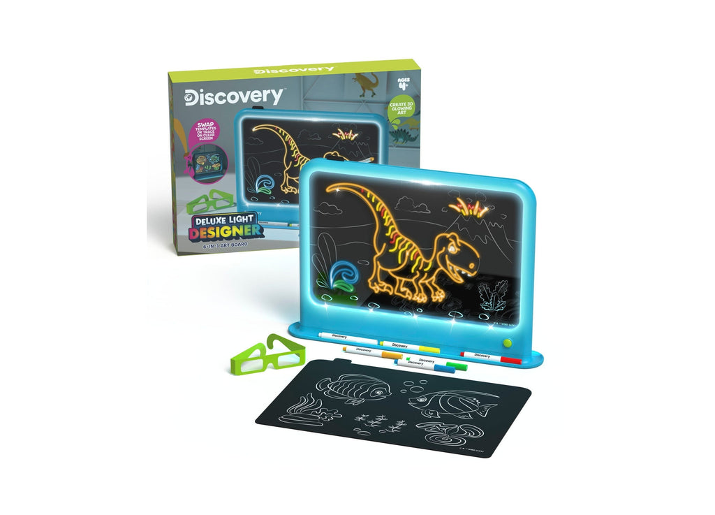 Discovery Kids Deluxe Light Designer 6-in-1 Art Board Drawing Kit