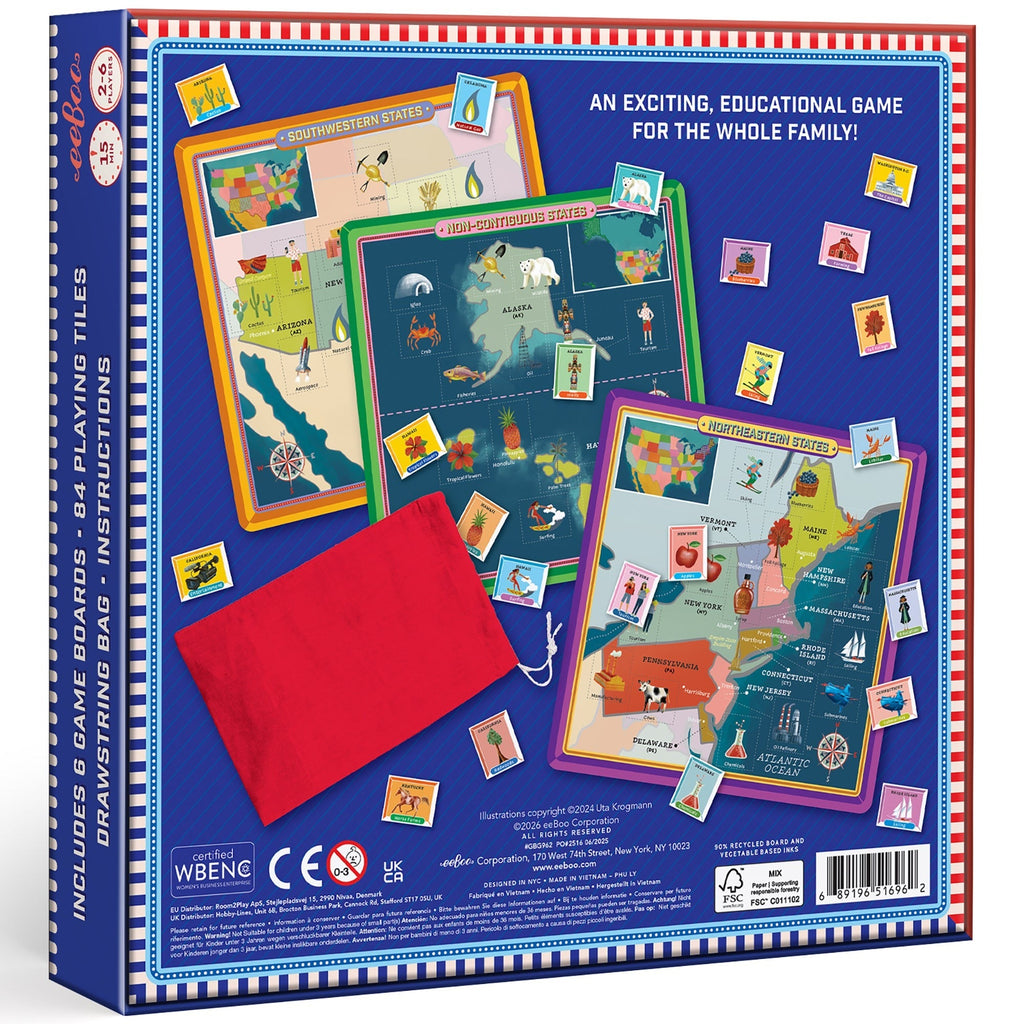 eeBoo Bingo Geography United States Educational Game