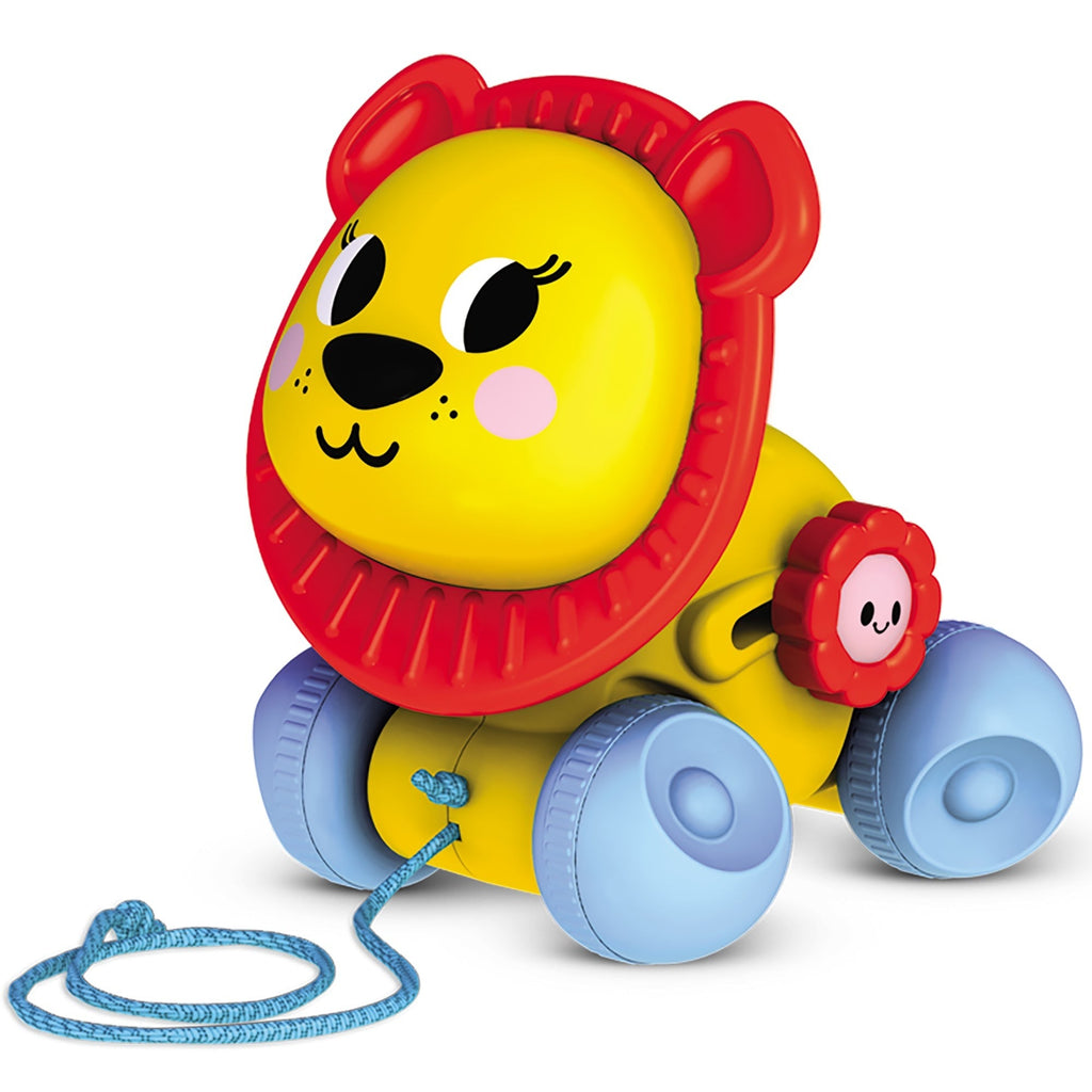 Kids Hits Push & Pull Lion With Inertia Wheels And Rotating Head