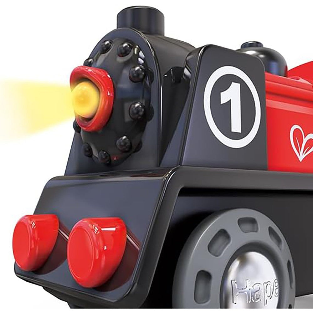 Hape - Battery-Powered Engine No.1 - Wooden Light & Sound Train Toy