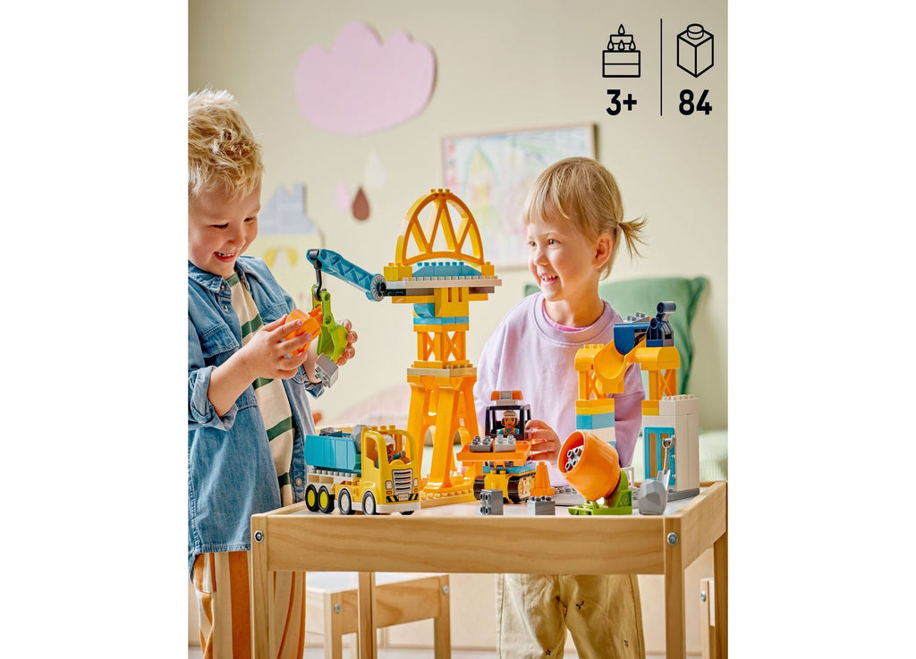 LEGO DUPLO Town Construction Site 3-in-1 Vehicle Set 10476, 84 Pieces