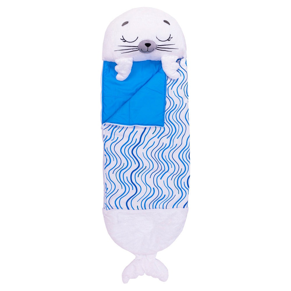 Happy Nappers Sammy The Seal 54 inch Pillow to Sleepy Sack - Medium