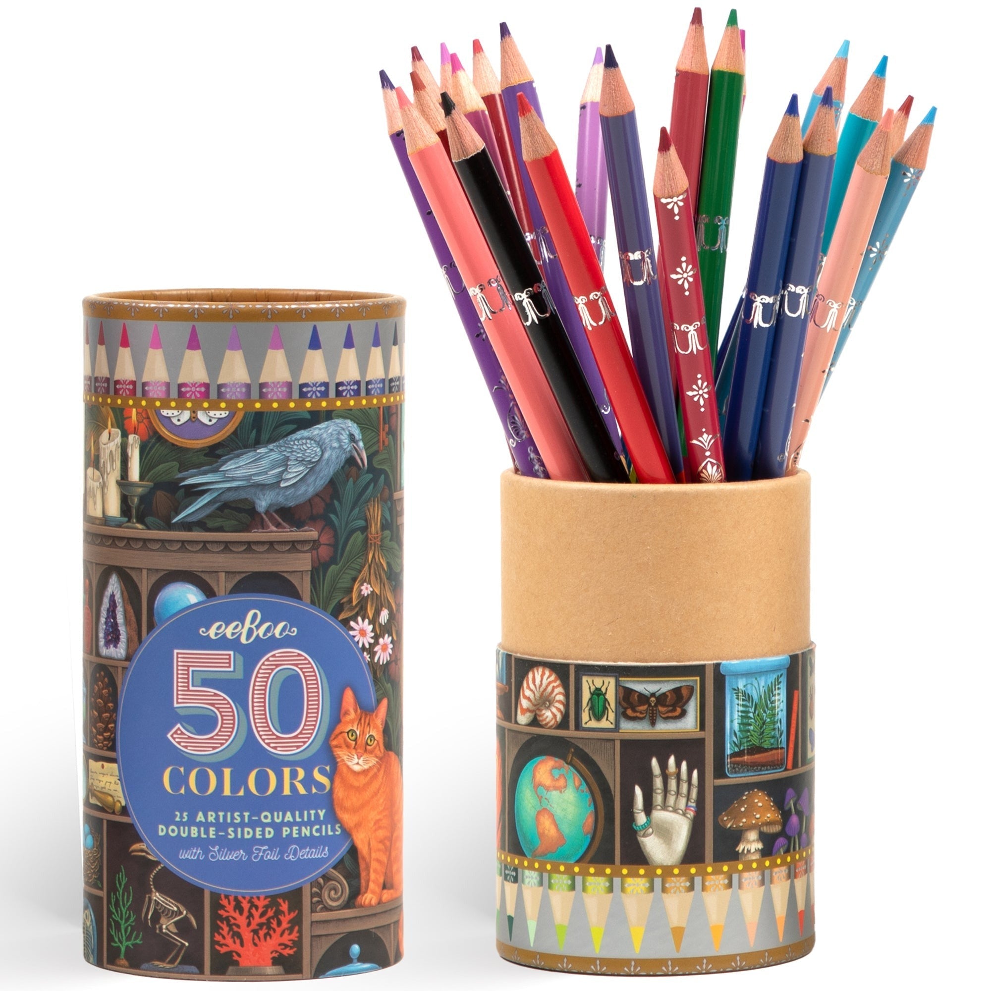 eeBoo Piece & Love Alchemist’s Cabinet Double-Sided Colored Pencils - 25pc, 50 Colors