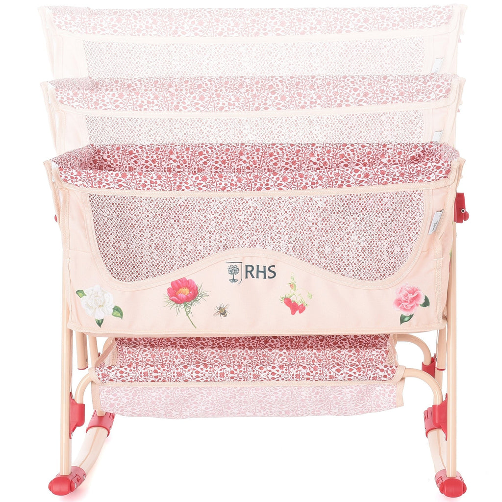 Roma RHS Flora Bedside Crib With Rocking Mode And Adjustable Height
