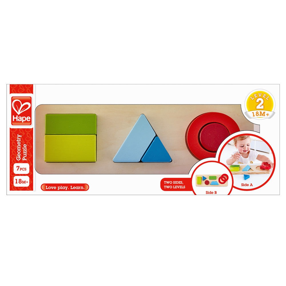 Hape Dual-Sided Geometry Wooden Puzzle - 7 pc