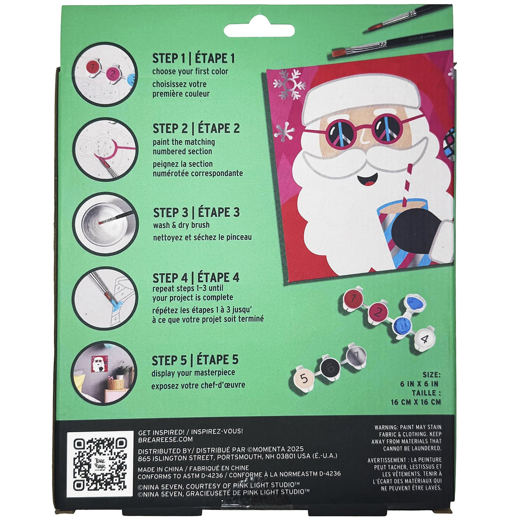 Vivid By Brea Reese Groovy Santa Acrylic Paint-By-Number Kit