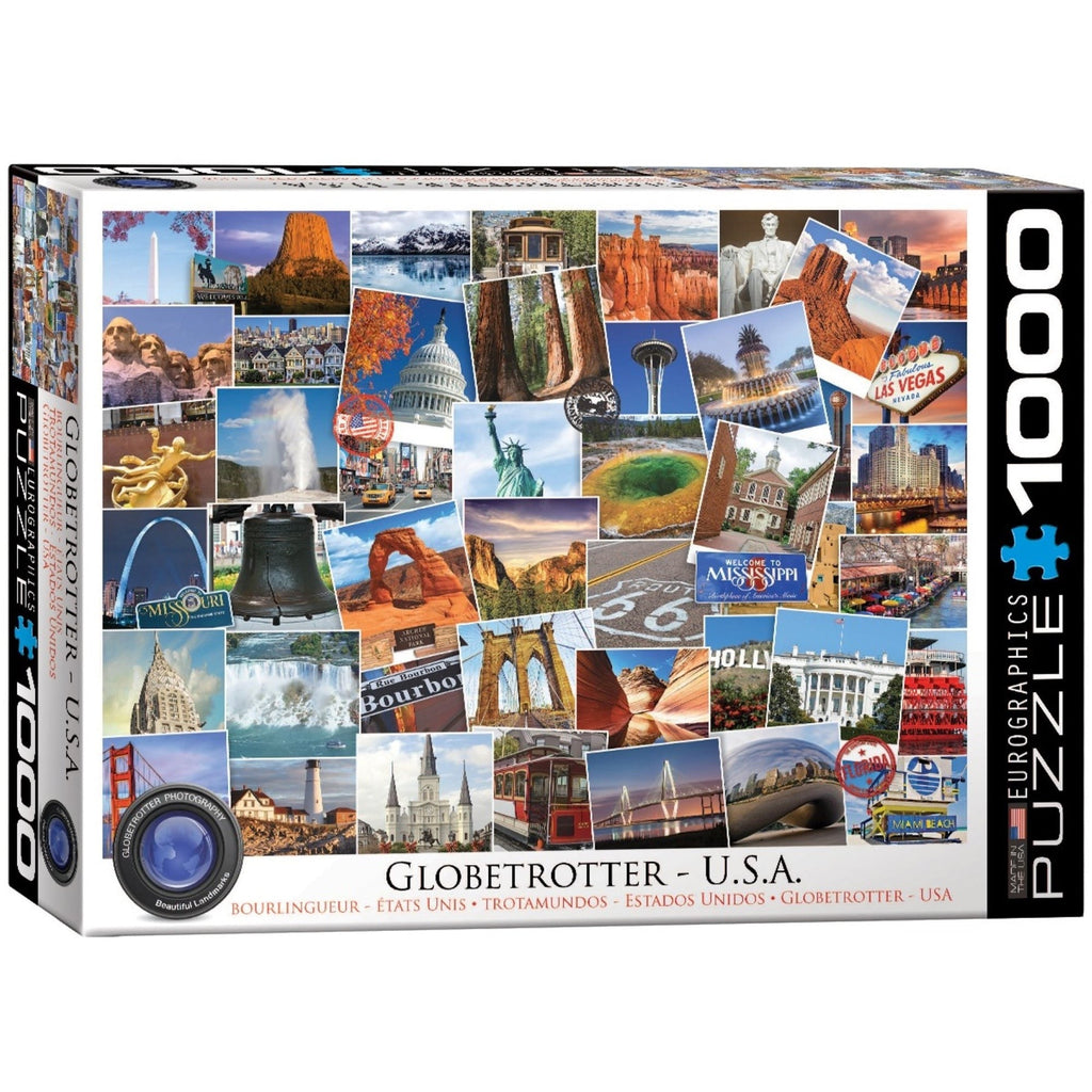 Eurographics Globetrotter USA 1000-Piece Puzzle Travel Collage