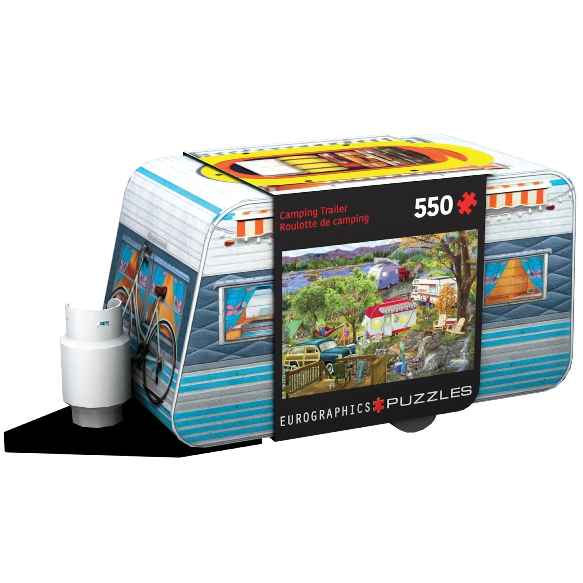 Eurographics Camping Trailer Tin 550-Piece Puzzle Vintage Outdoor Scene
