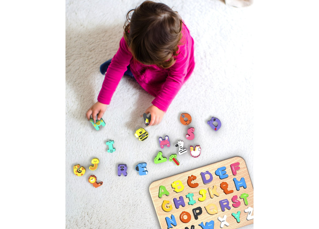 Geoffrey's Toy Box 26-Piece Wooden Alphabet Jungle Puzzle