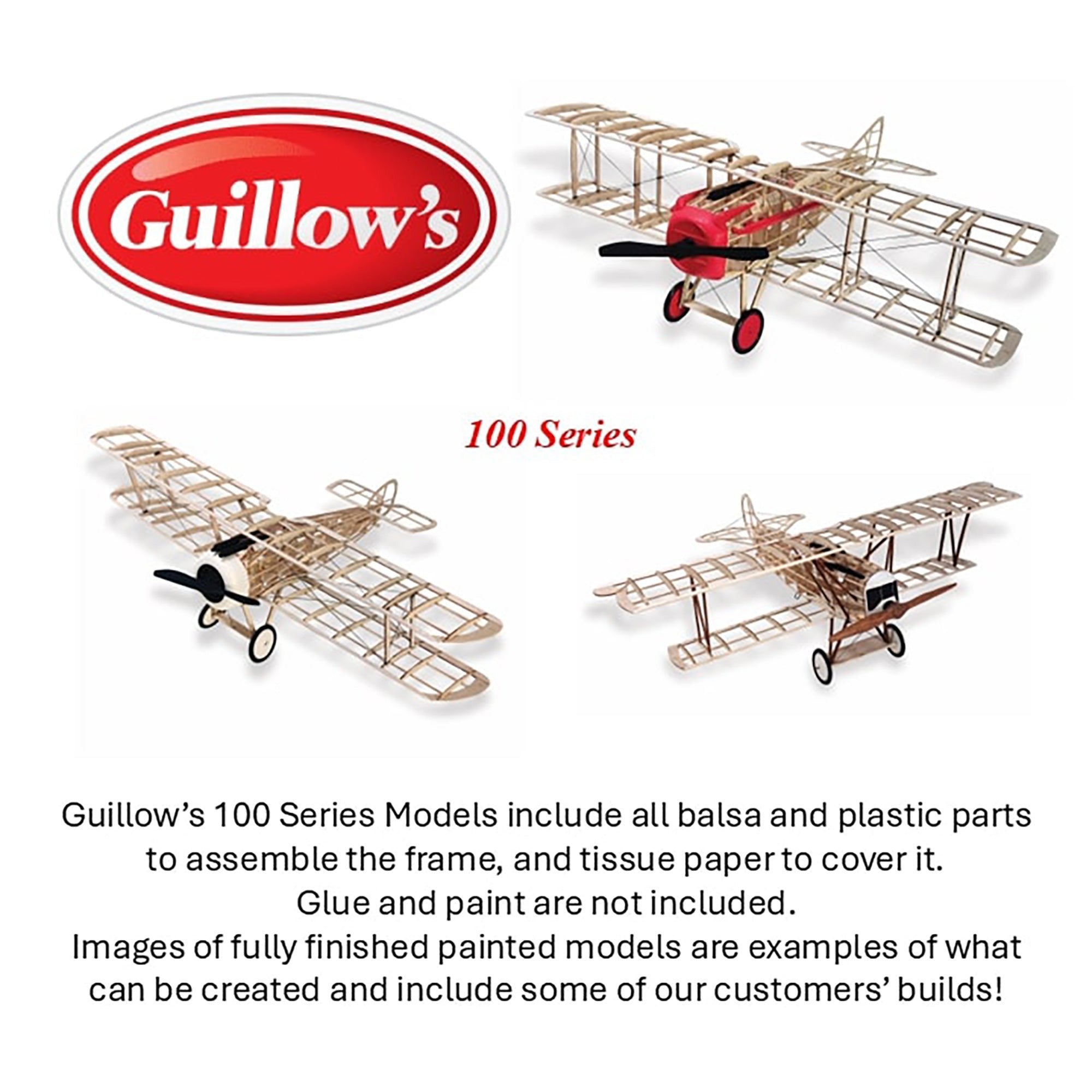 Guillow's SPAD VII WWI Fighter Plane Balsa Wood Model Kit With 18-Inch Wingspan