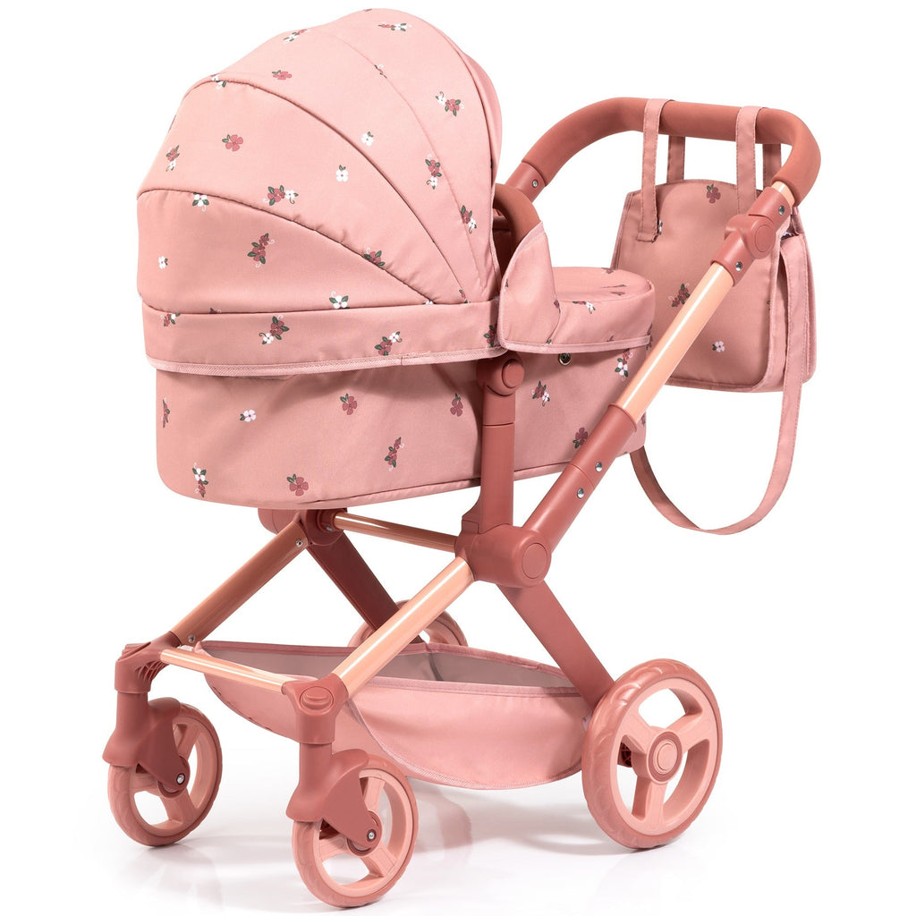 Bayer Design Dolls: Pram Xeo - Coral Pink Floral
