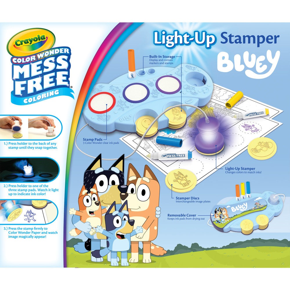 Crayola Bluey Magic Light-Up Stamper Set - Color Wonder Markers