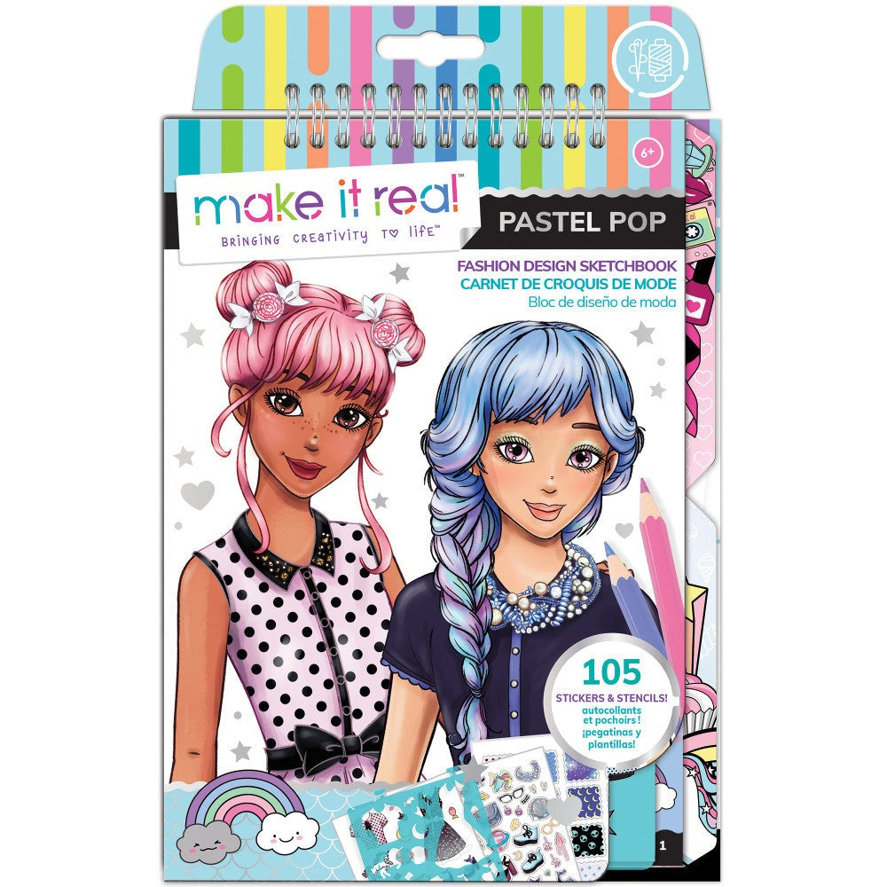 Make It Real Pastel Pop Fashion Design Sketchbook Kit