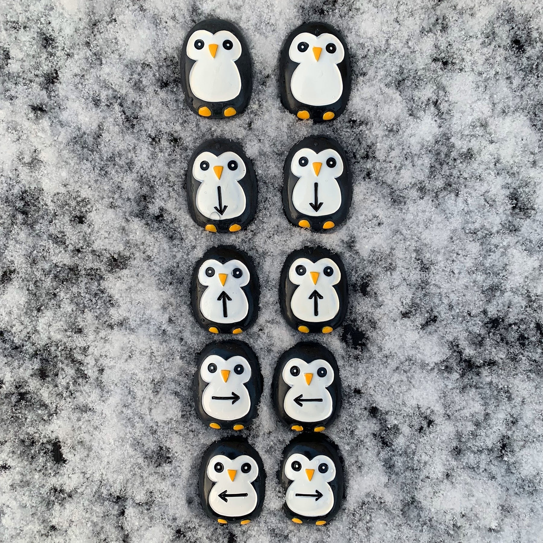 Yellow Door Pre-Coding Penguin Stones - Tactile Learning Set of 18