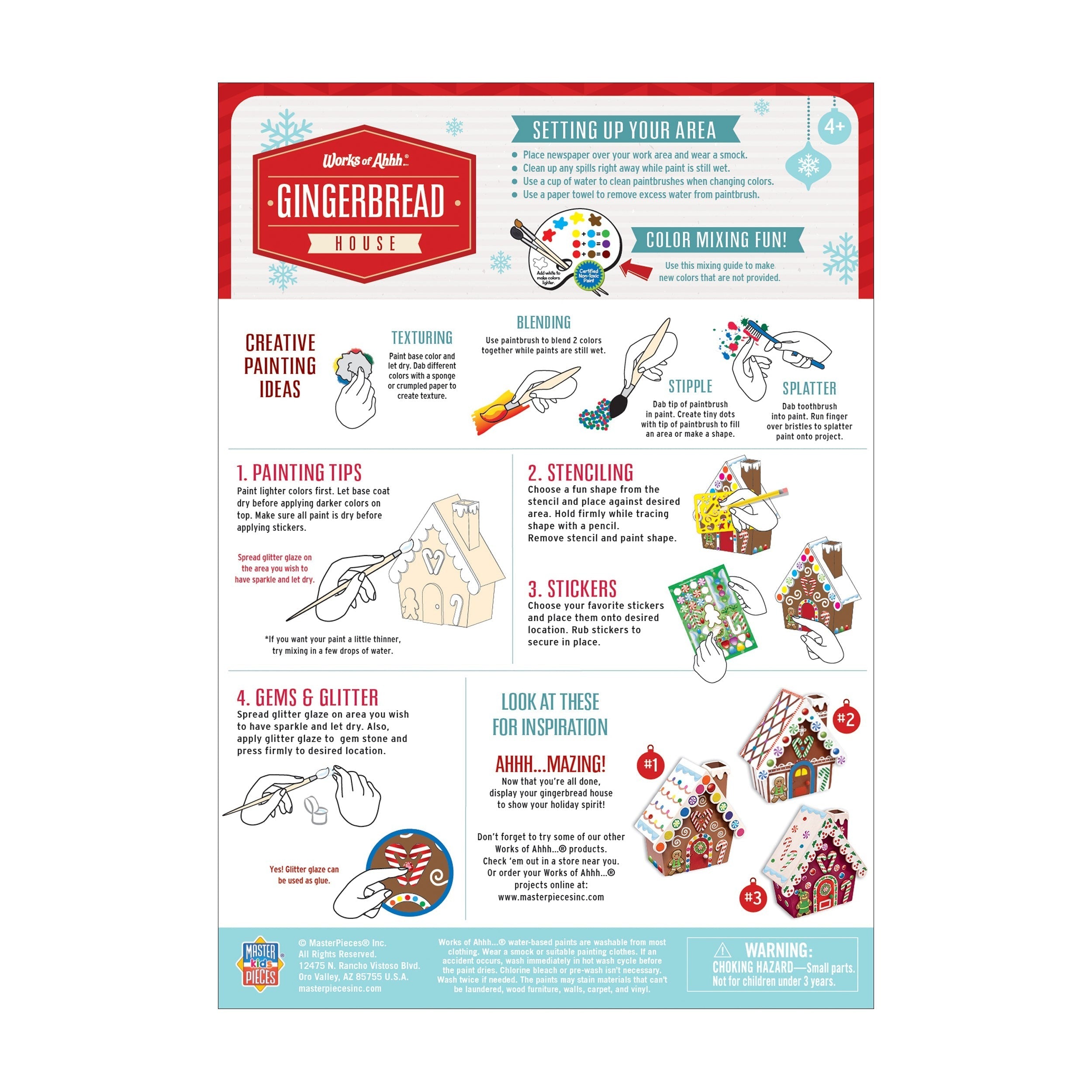 Works of Ahhh Gingerbread House Wood Painting Craft Kit