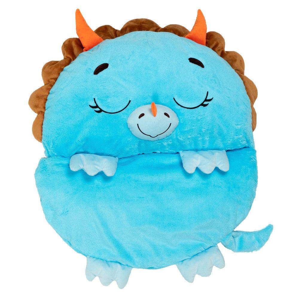 Happy Nappers Blue Triceratops Pillow & Sleepy Sack - 66 inch Large