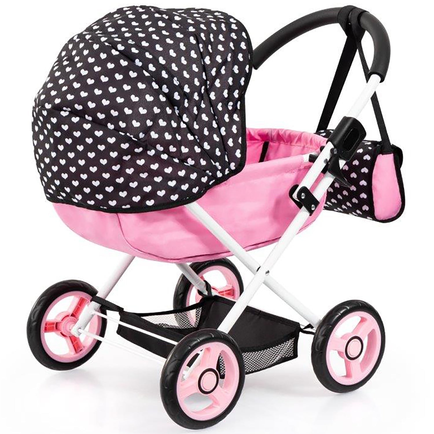 Bayer Design Cosy Doll Pram With Foldable Design And Accessories For Dolls Up To 20 Inches