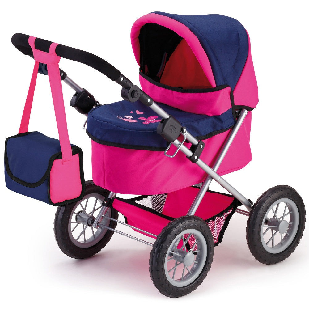 Bayer Design Trendy Doll Pram With Adjustable Handle And Butterfly Motif