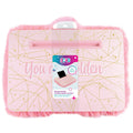 Three Cheers For Girls Deluxe Fur Lap Desk - Pink & Gold