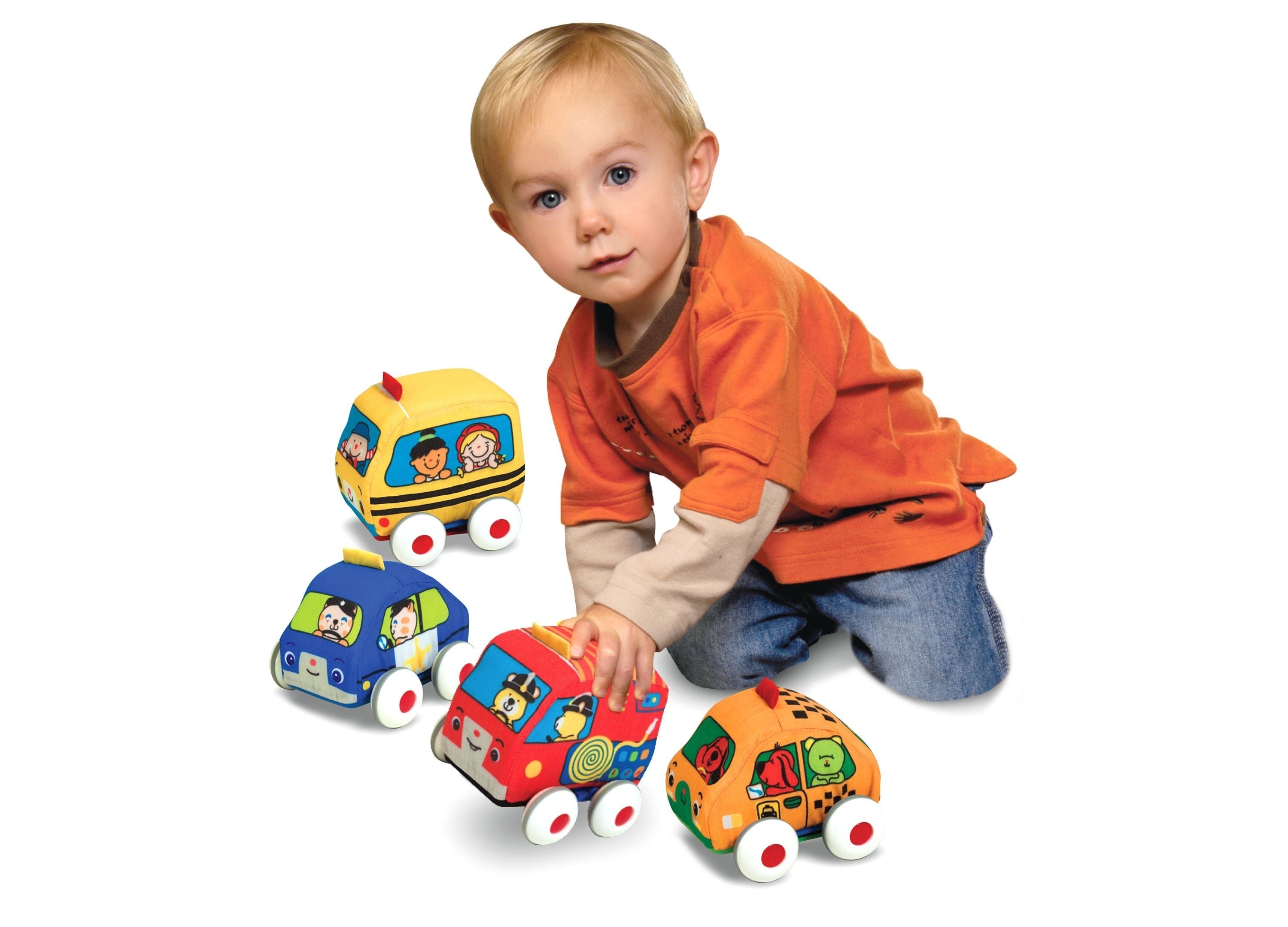 Melissa & Doug Soft Pull-Back Vehicle Playset with 4 Colorful Cars