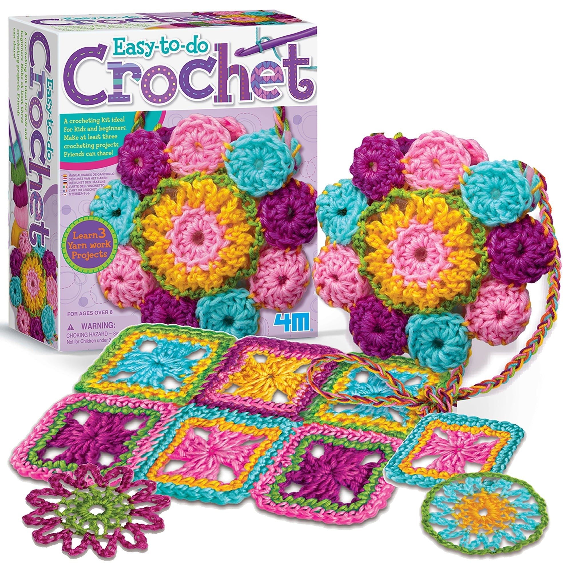 4M Easy-To-Do Crochet Starter Kit With Hooks, Yarn And Instructions