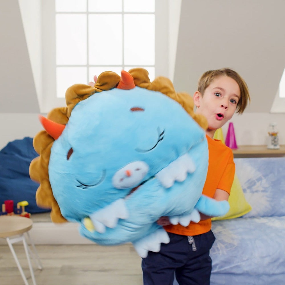 Happy Nappers Blue Triceratops Pillow & Sleepy Sack - 66 inch Large